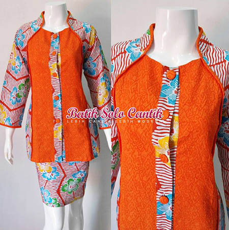 BAJU KERJA BATIK KOMBINASI EMBOSS